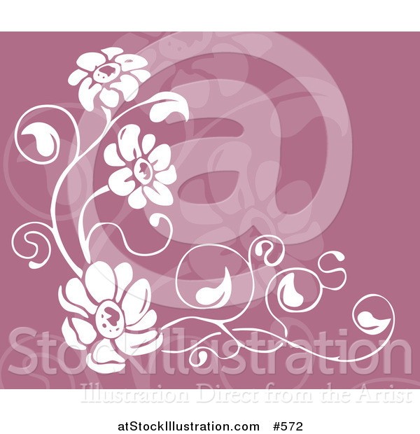 Vector Illustration of a Purple and White Floral Background