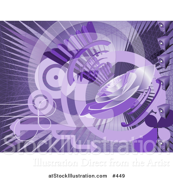 Vector Illustration of a Purple Internet Background with a Loud Speaker