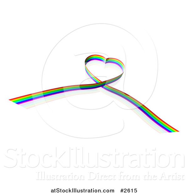 Vector Illustration of a Rainbow Ribbon Forming a Heart