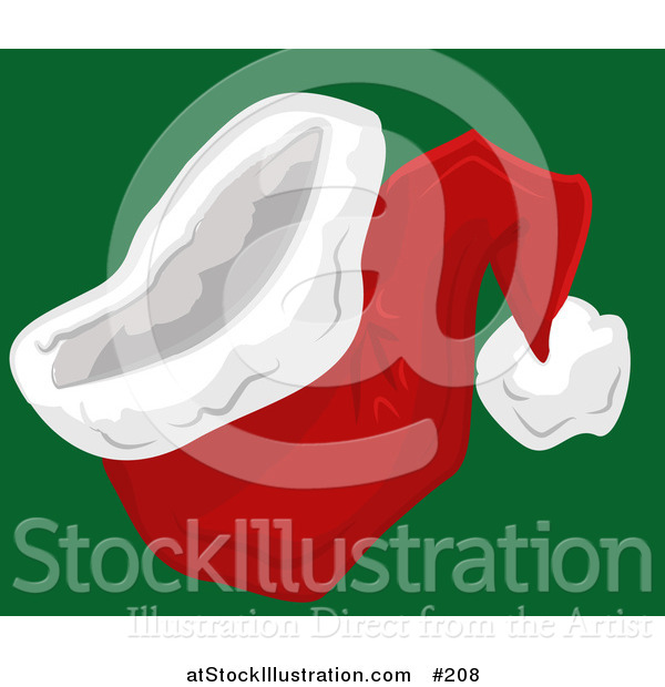 Vector Illustration of a Red and White Santa Hat