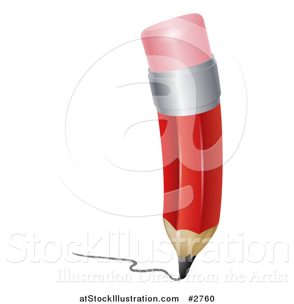 Vector Illustration of a Red Pencil Writing