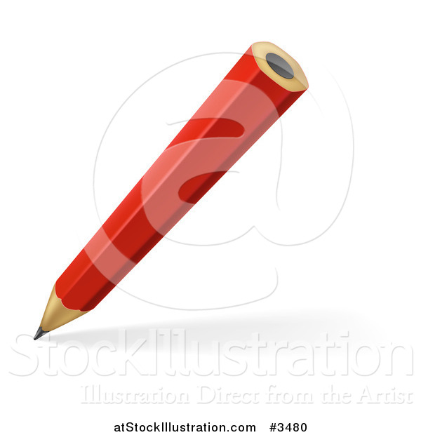 Vector Illustration of a Red Pencil Writing