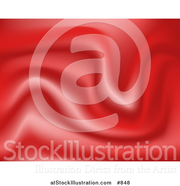 Vector Illustration of a Red Rippled Background of Satin Silk Sheets or Fabric