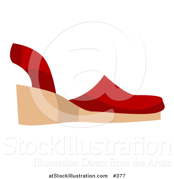 Vector Illustration of a Red Sandal Shoe