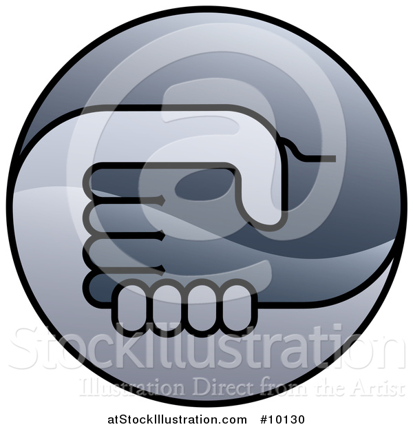 Vector Illustration of a Round Gradient Handshake Logo Icon