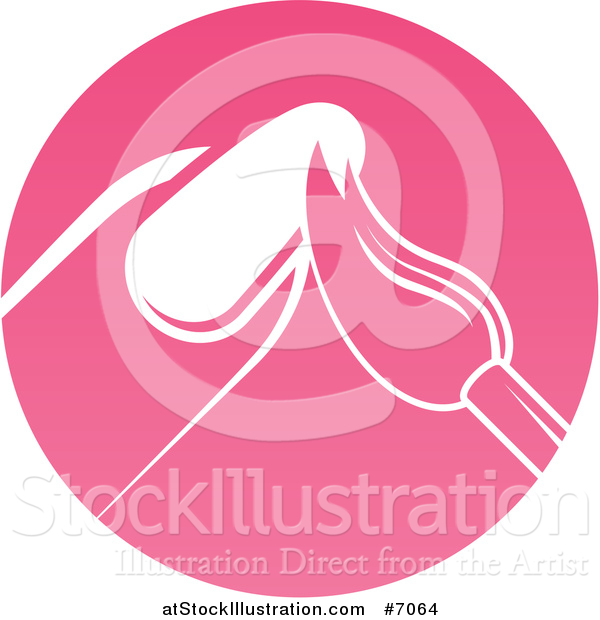 Vector Illustration of a Round Pink Nail Polish Manicure Logo