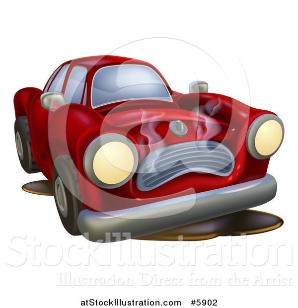 Vector Illustration of a Sad Broken down Car by AtStockIllustration - #5902