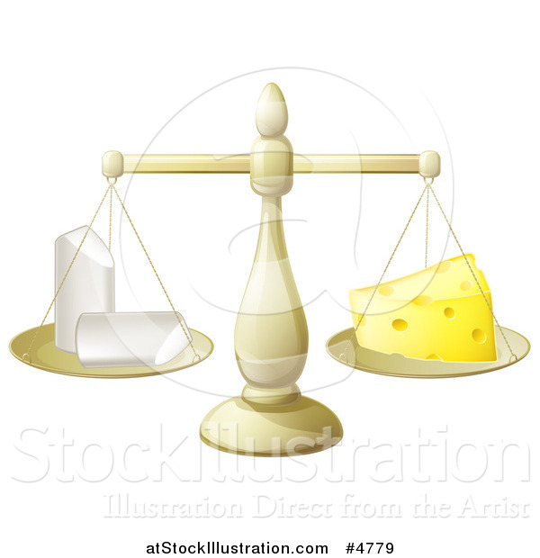 Vector Illustration of a Scale Balancing Chalk and Cheese