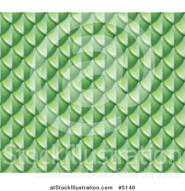Vector Illustration of a Seamless Green Snake Skin or Scales Background
