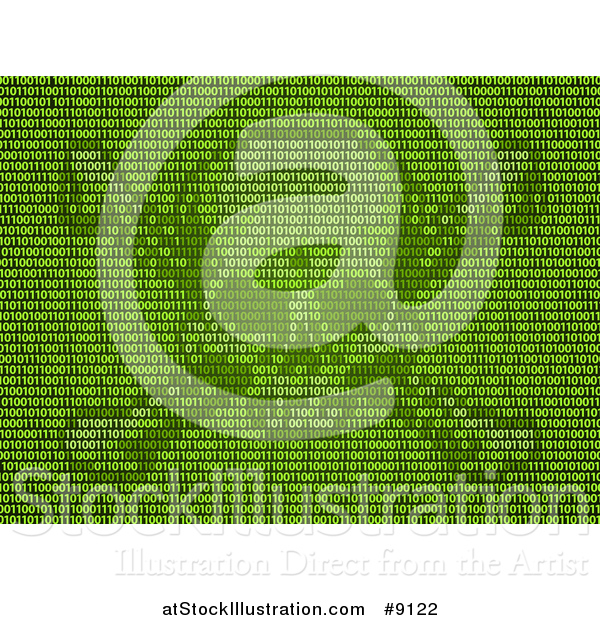 Vector Illustration of a Skull and Crossbones Made of Green Binary Code