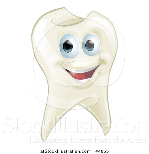 Vector Illustration of a Smiling Happy Tooth Mascot