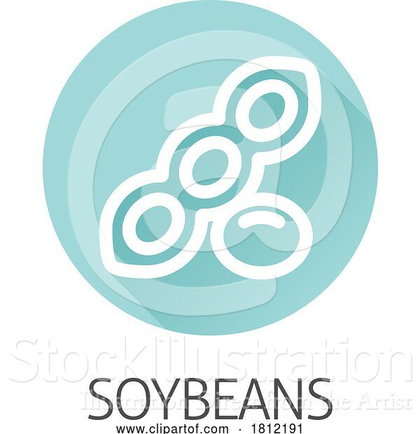 Vector Illustration of a Soybean Soy Bean Food Allergen Icon Concept
