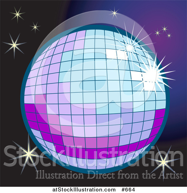 Vector Illustration of a Sparkling Disco Ball