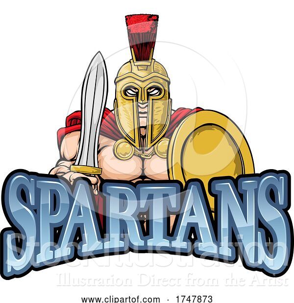 Vector Illustration of a Spartan Warrior Sports Mascot