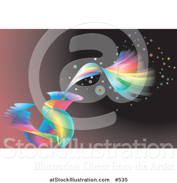 Vector Illustration of a Spiraling Rainbow Background