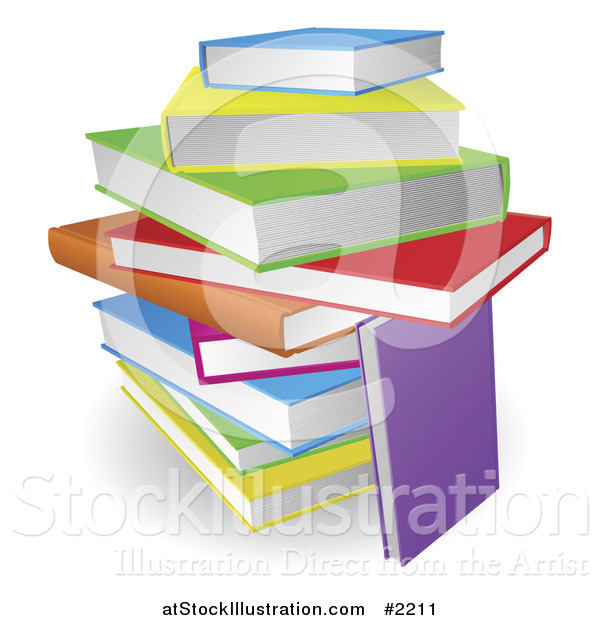 Vector Illustration of a Stack of Colorful 3d Books