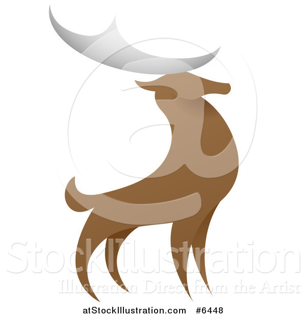 Vector Illustration of a Standing Stag Deer Buck