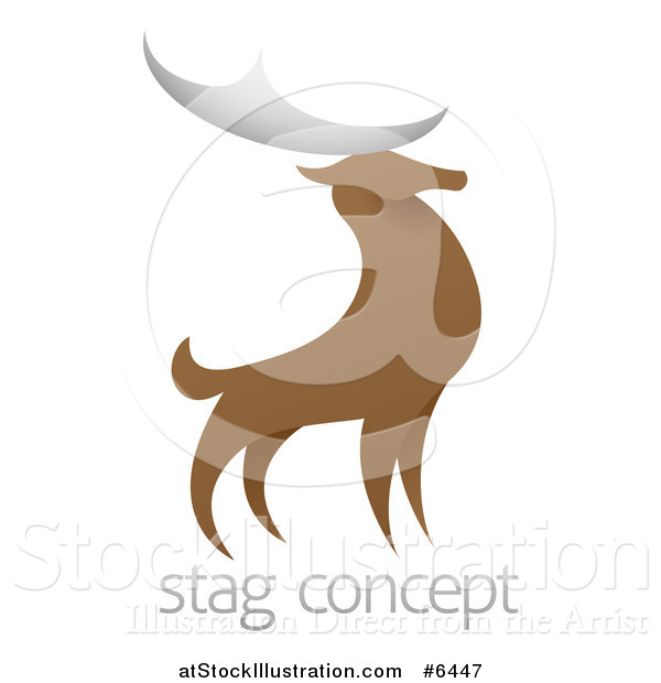 Vector Illustration of a Standing Stag Deer Buck over Sample Text