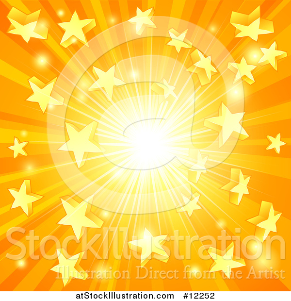 Vector Illustration of a Star Burst Sunset Background