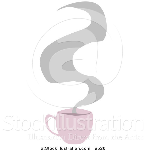 Vector Illustration of a Steaming Hot Cup of Coffee