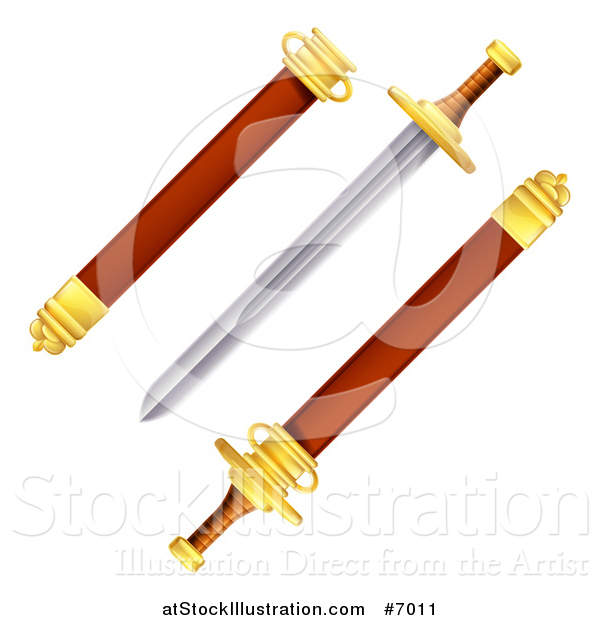 Vector Illustration of a Sword with Scabbard