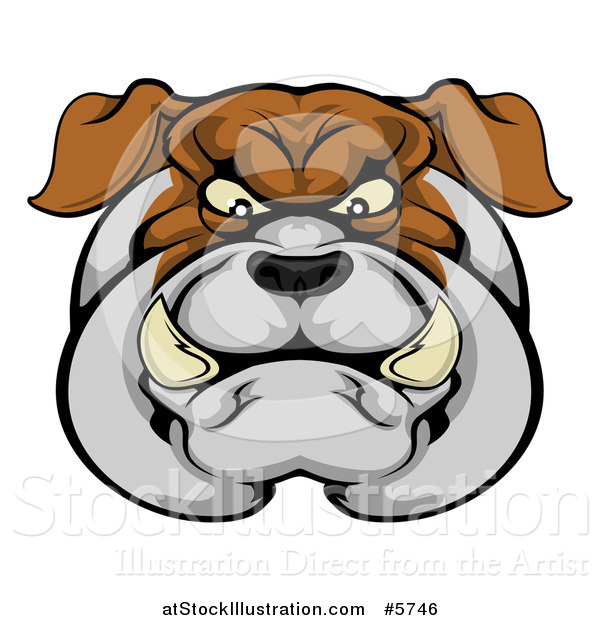 Vector Illustration of a Tough Bulldog Face