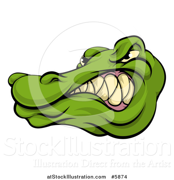 Vector Illustration of a Tough Snarling Alligator Mascot Head