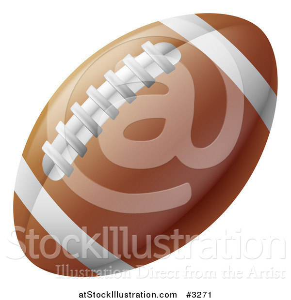 Vector Illustration of a Traditional American Football with White Lines and Laces