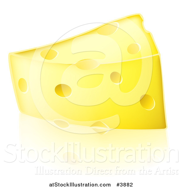 Vector Illustration of a Triangular Cheese Wedge