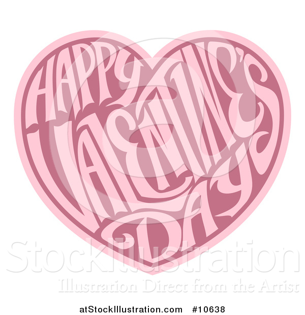 Vector Illustration of a Two Toned Love Heart with Happy Valentines Day Text in Side