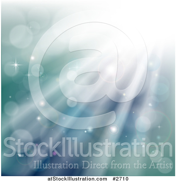 Vector Illustration of a Underwater Background of Sparkles Lights and Rays