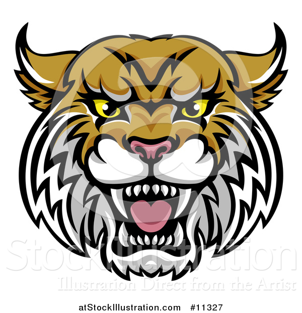 Vector Illustration of a Vicious Wildcat Mascot Head