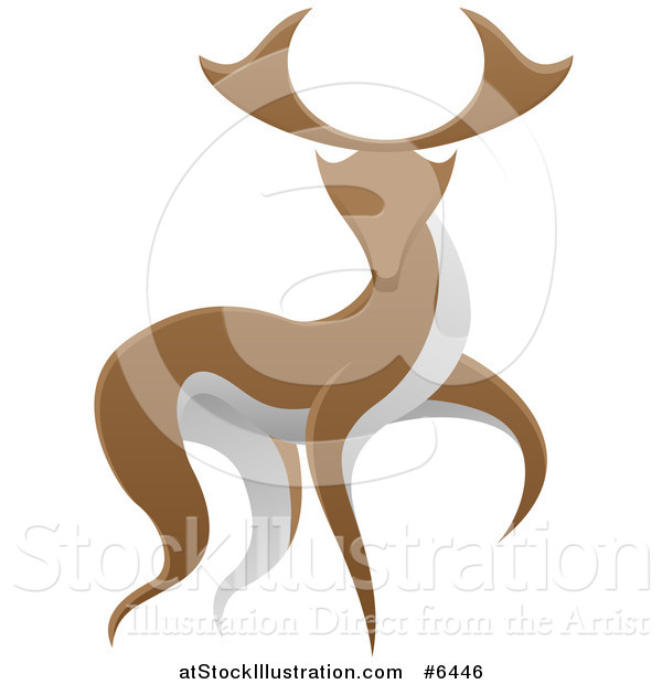 Vector Illustration of a Walking Stag Deer Buck
