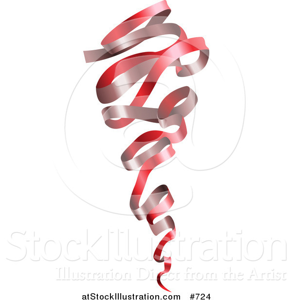 Vector Illustration of a Wavy Red Ribbon