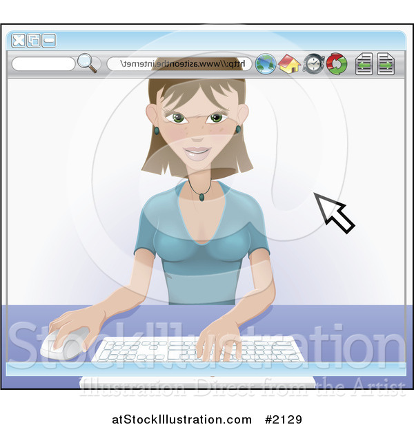 Vector Illustration of a Woman Online
