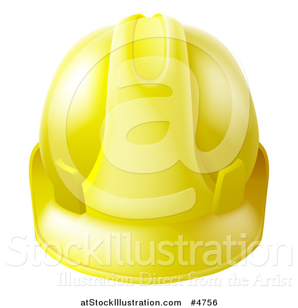 Vector Illustration of a Yellow Contractor Hard Hat