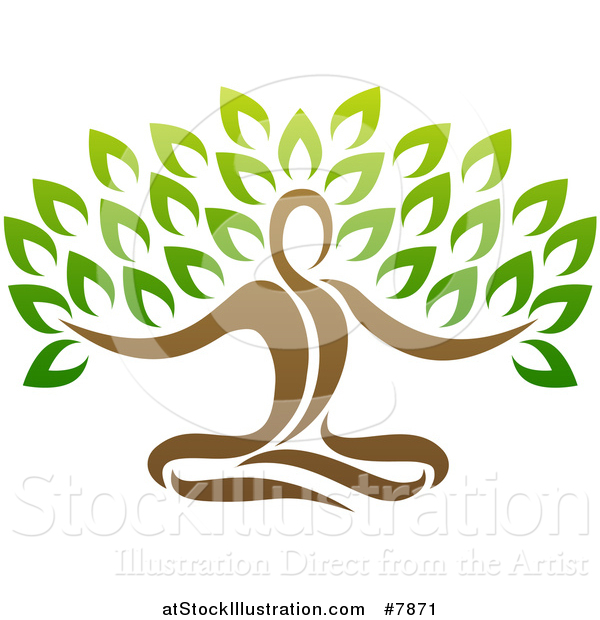 Vector Illustration of a Yoga Man Tree