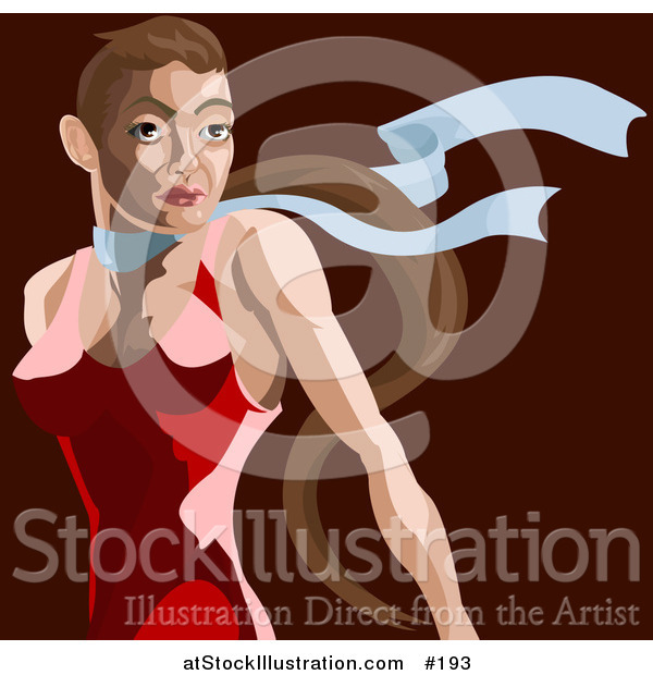 Vector Illustration of a Young Woman in Shadows