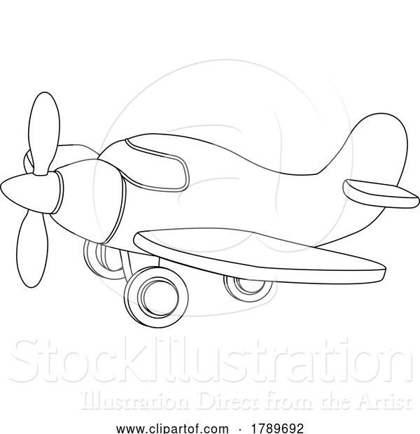 Vector Illustration of Aeroplane Coloring Book Plane Airplane