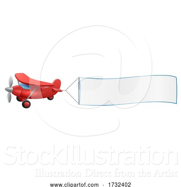 Vector Illustration of Airplane Pulling Banner