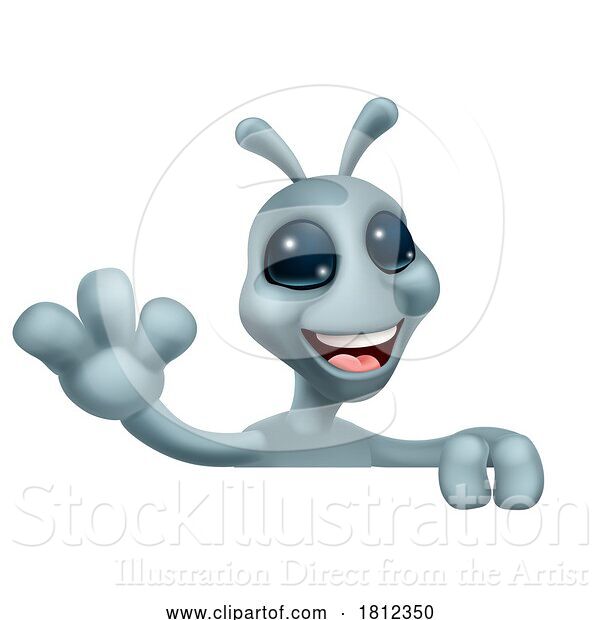 Vector Illustration of Alien Grey Gray Fun Character