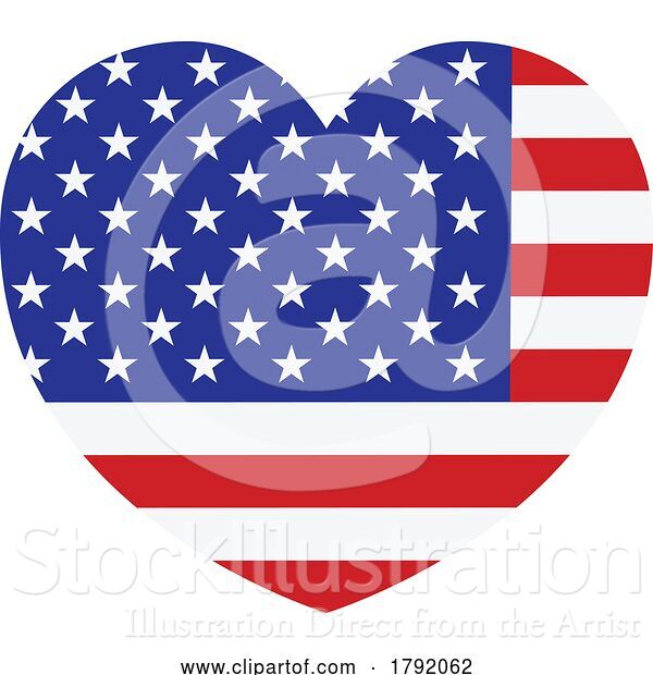 Vector Illustration of American America Flag Heart Concept