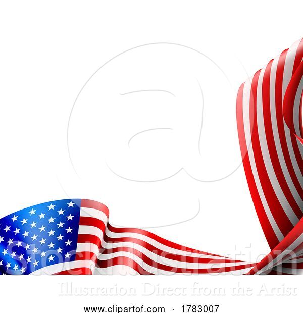 Vector Illustration of American Flag Fourth July Patriotic Frame Border