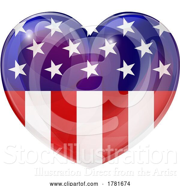 Vector Illustration of American Heart
