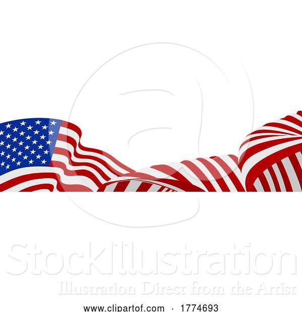 Vector Illustration of an American Flag Design for 4th of July, Veterans Day or Similar