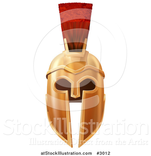 Vector Illustration of an Ancient Bronze Corinthian or Spartan Helmet