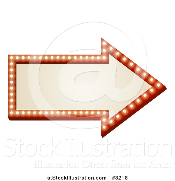 Vector Illustration of an Illuminated Arrow Sign