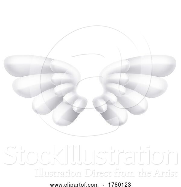 Vector Illustration of Angel Eagle Wings Emoji Emoticon Icon