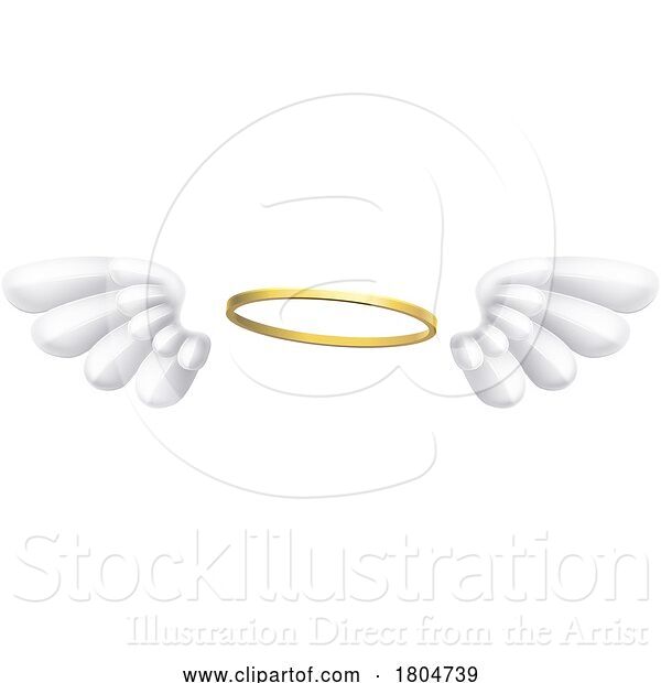 Vector Illustration of Angel Halo and Wings