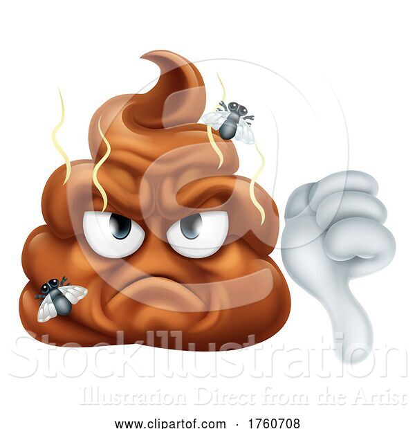 Vector Illustration of Angry Mad Dislike Hating Poop Poo Emoticon Emoji